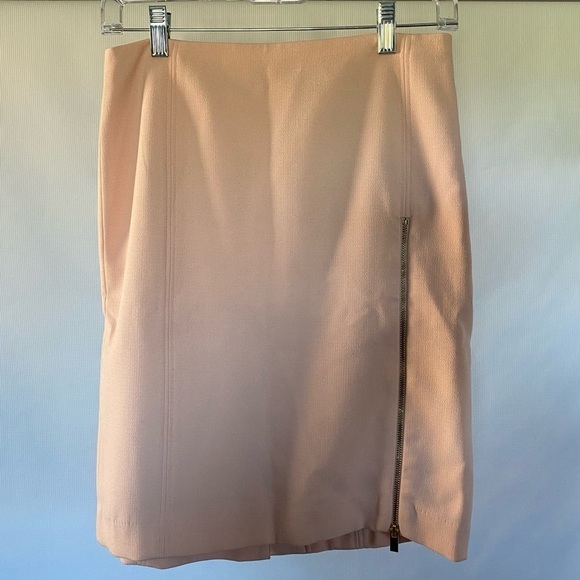 Banana Republic peachy/pink gold zipper front skirt women's size 2 - Picture 1 of 10